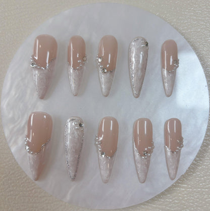 Daily Chic - Pink Blossom - Customizable Handcrafted Press On Nails