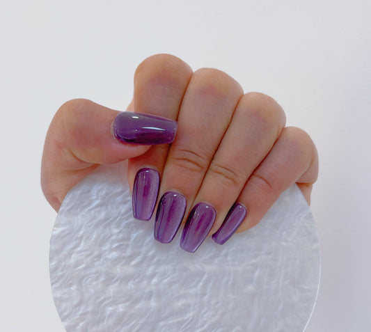 Simply Cat Eye - Purple Hues - Customizable Handcrafted Press On Nails