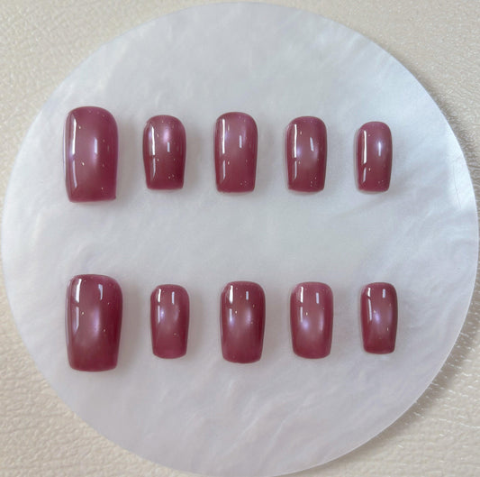 Simply Cat Eye - Soft Rose - Customizable Handcrafted Press On Nails