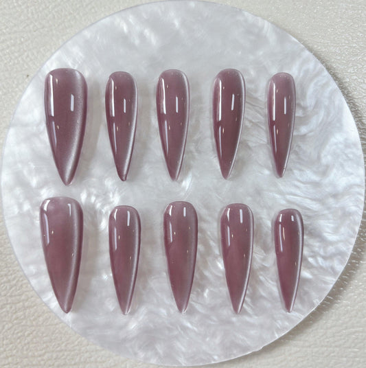 Simply Cat Eye - Dusty Rose - Customizable Handcrafted Press On Nails