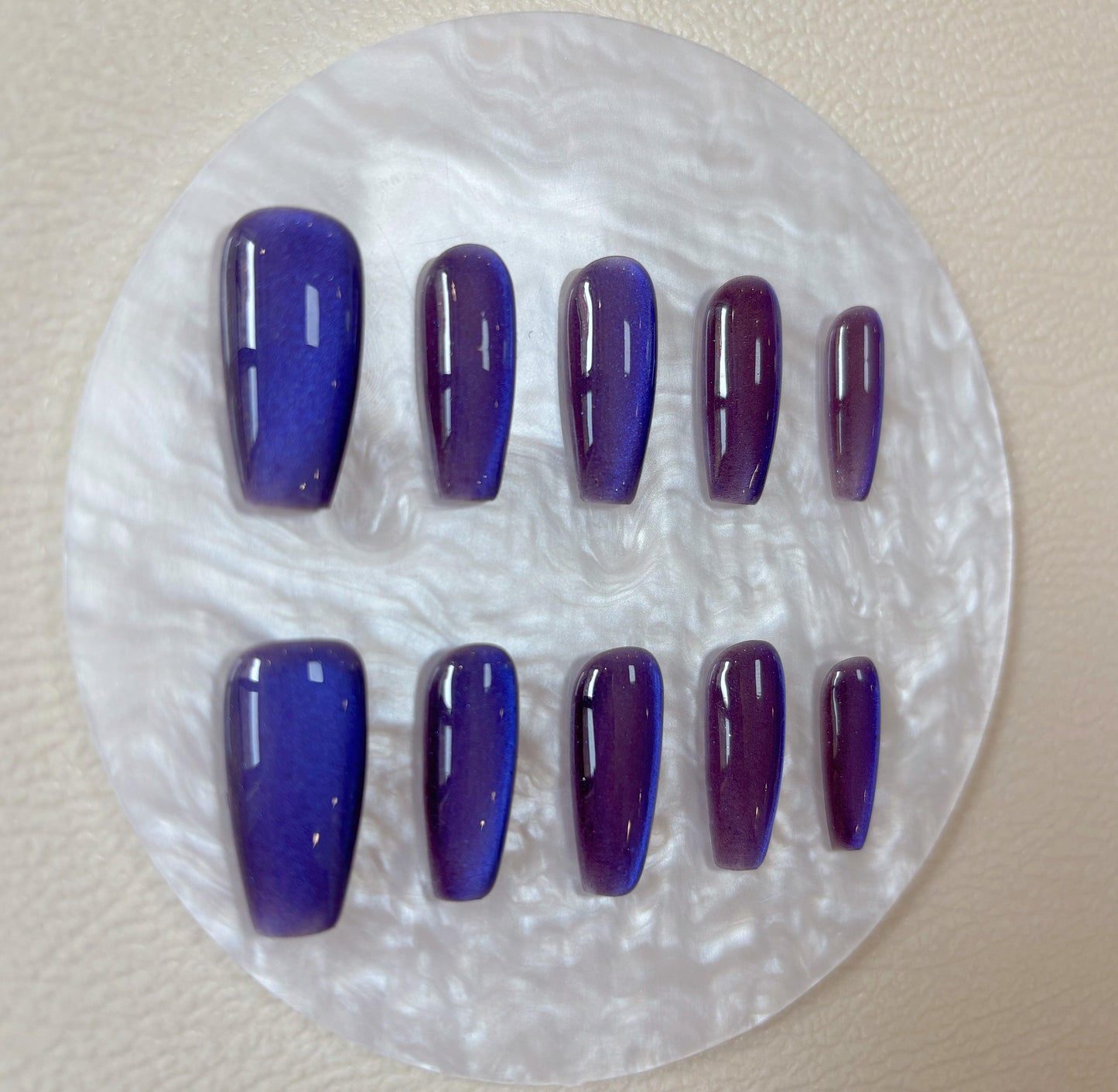 Simply Cat Eye - Deep Blue Purple - Customizable Handcrafted Press On Nails