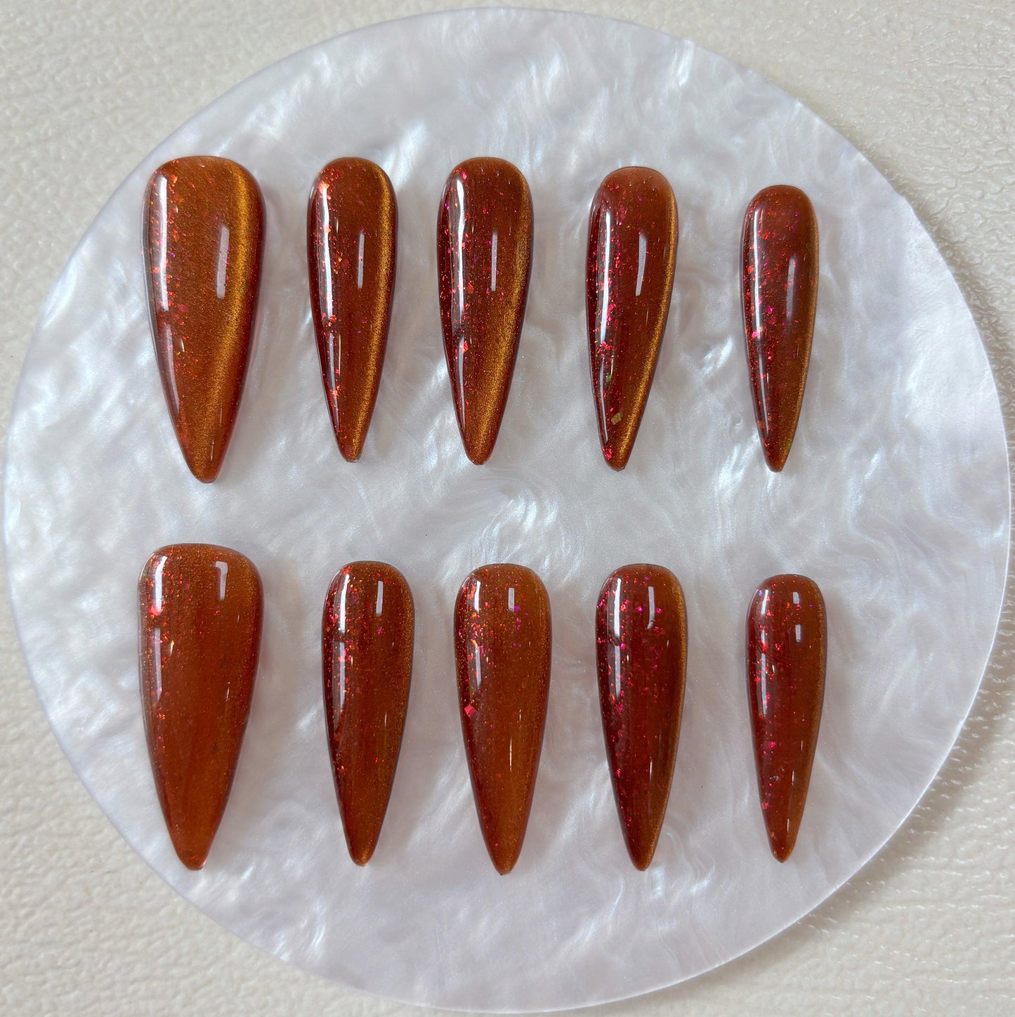 Simply Cat Eye - Radiant Amber - Customizable Handcrafted Press On Nails