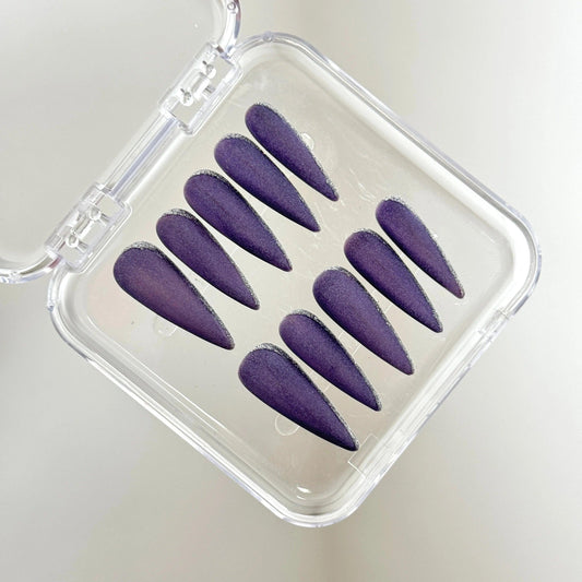 Matte Royal Purple Nails - Elegant Charme