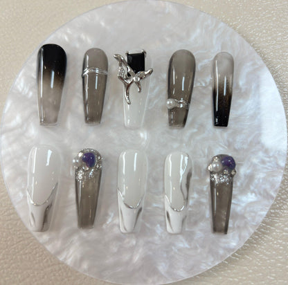 Silver Ombre Nail - Elegant Charme