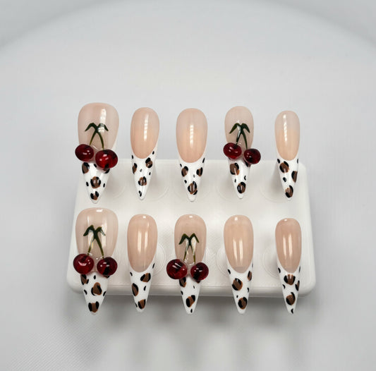 Cherry Leopard Nail - Elegant Charme