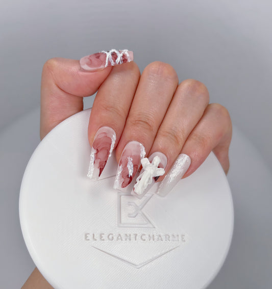 Elegant Angelic Marble Nail - Elegant Charme