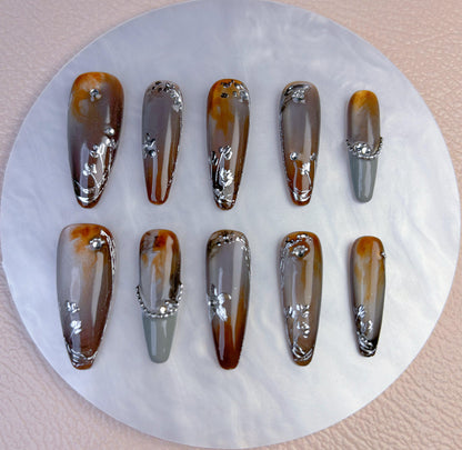 Amber Elegance Press On Nail - Elegant Charme