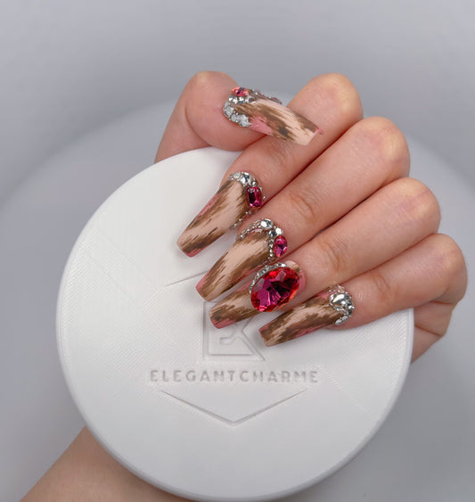 Elegant Touch - Rose Gold - Customizable Handcrafted Press On Nails