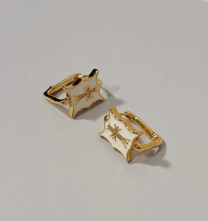 Stellar Radiance Enamel Earrings - Elegant Charme