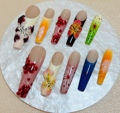 Blooming Elegance Handcrafted Nail Art Set - Elegant Charme